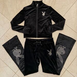 Playboy set with large Crystal Bunnies